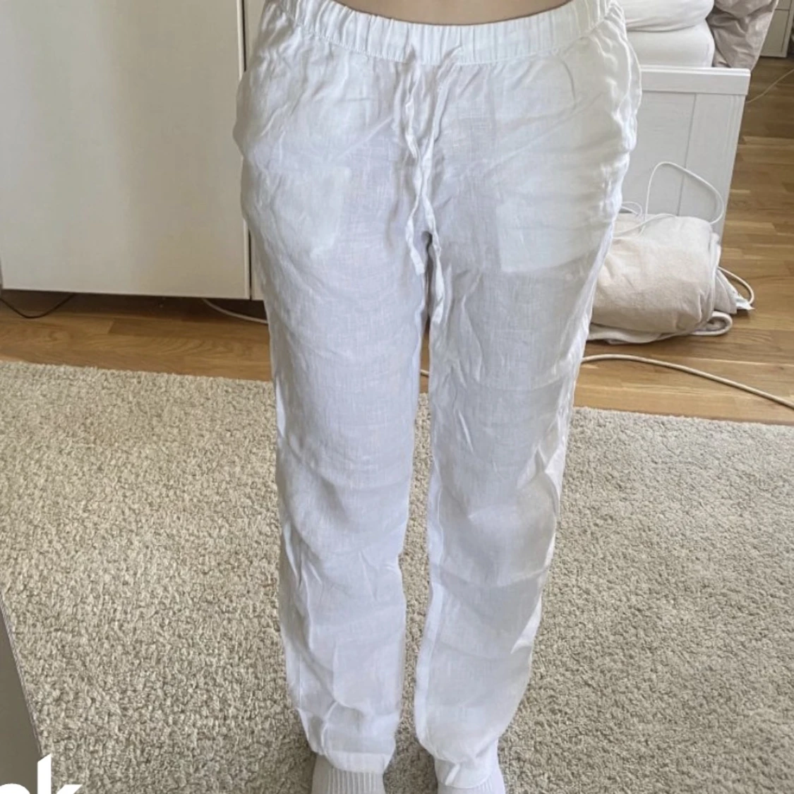 Vita linnebyxor - 90