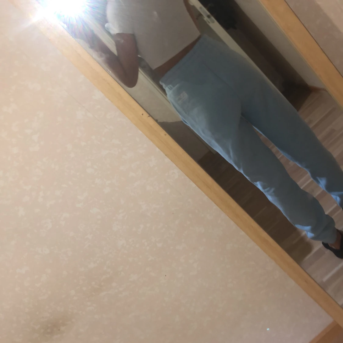 Blåa mjukis byxor  - 90