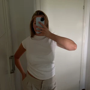 Ribbad t-shirt  - Perfekt ribbad t-shirt❤️ älskar denna model och har dessa i flera färger! Jag bär stolek M och är 168cm. T-shirten har högkrage och korta ärmar och är köpt på weekday Köparen står för frakten (29kr)🥰