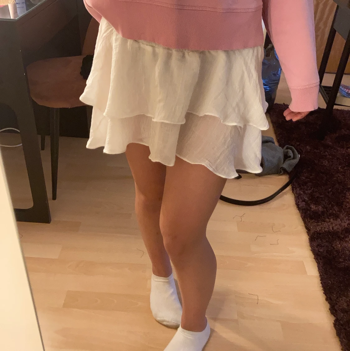 Vit volangkjol  - 90