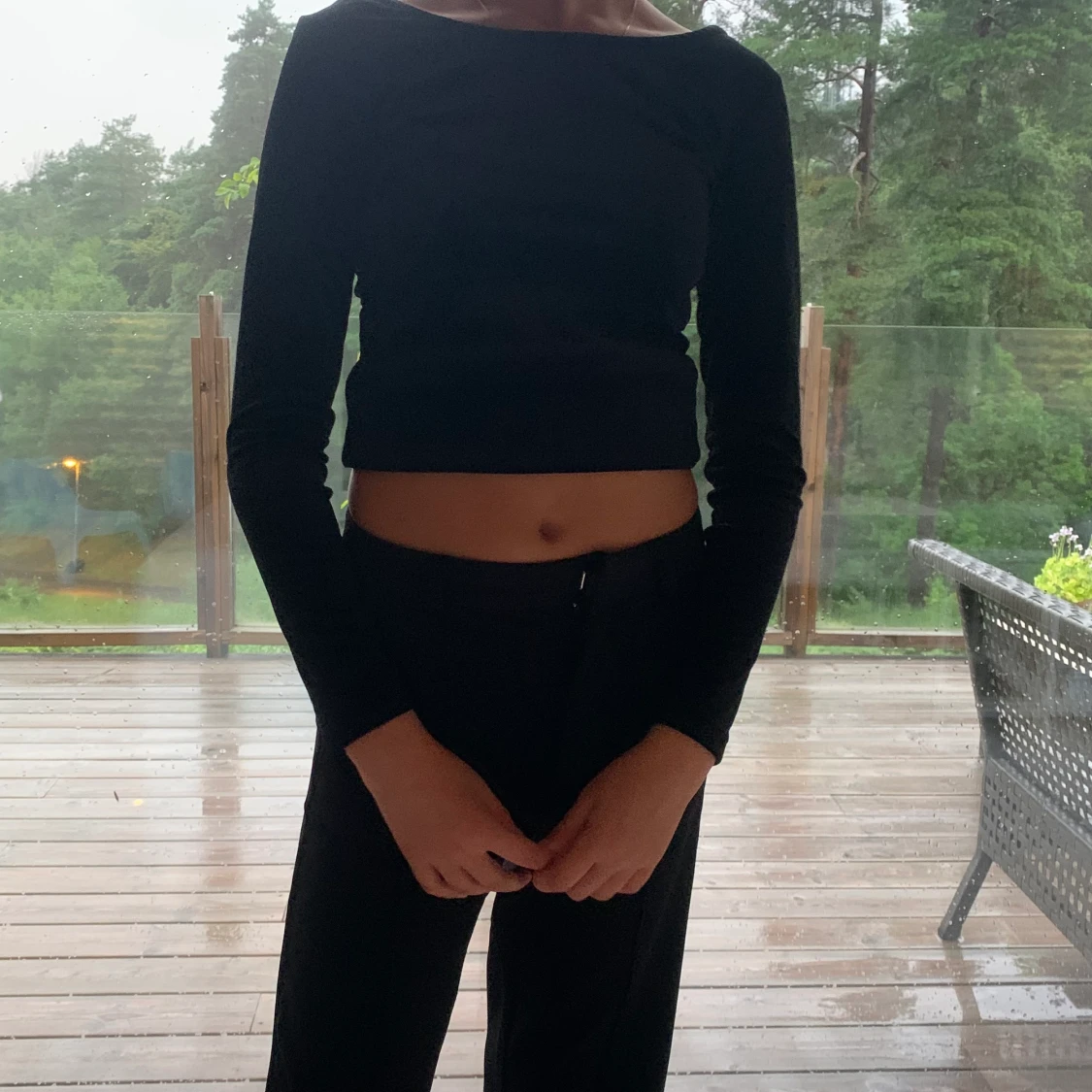 Svart topp i sammet  - 90