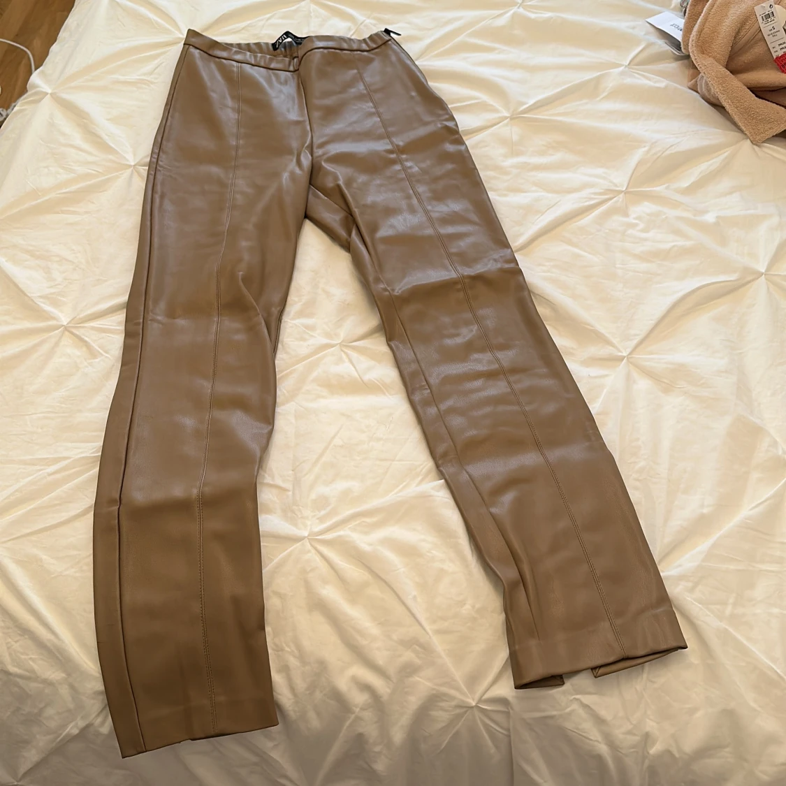 Beige caramel leather 