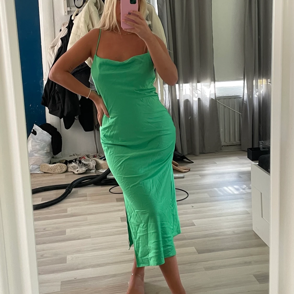 Grön lång klänning💚