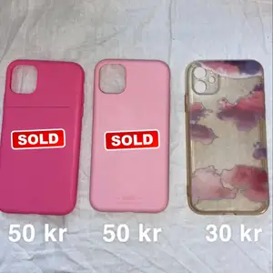 Säljer 3 olika rosa skal som passar till iPhone 11! Priset står i bilden. Du står för frakten! Tvättar skalen innan såklart.