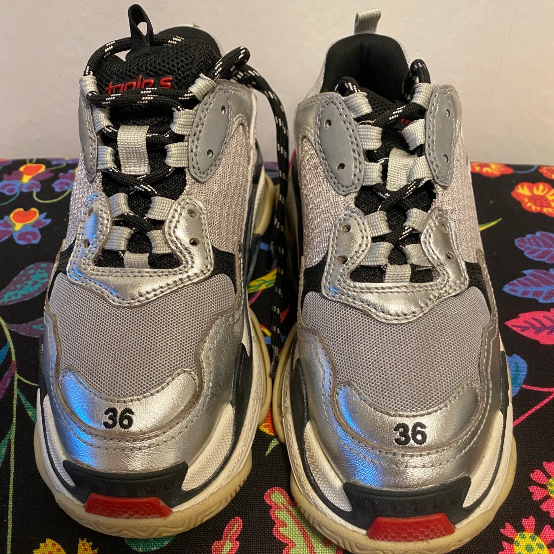 Balenciaga Triple S Silver Red  - 90