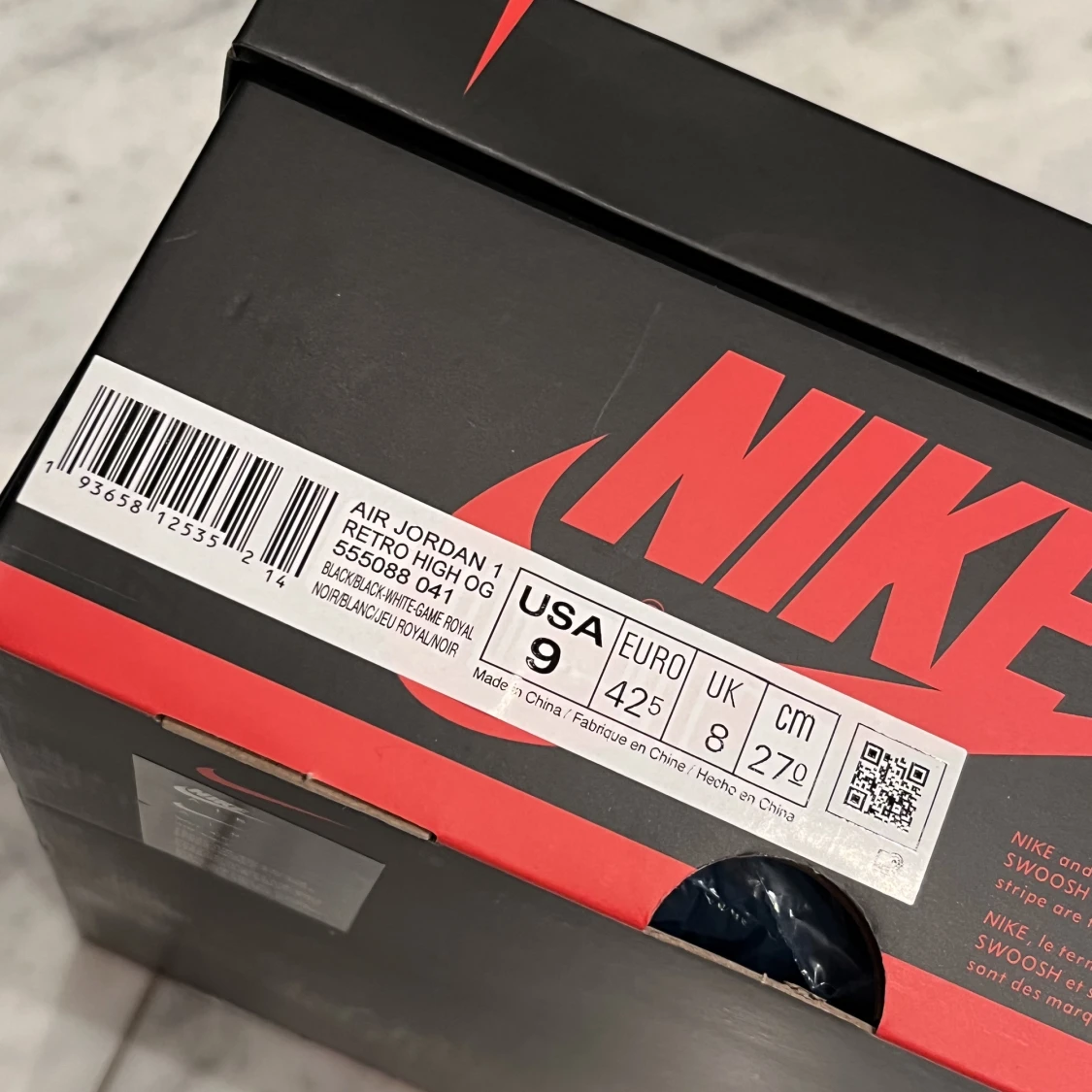 Jordan 1 Retro High Royal Blue Toe  - 91