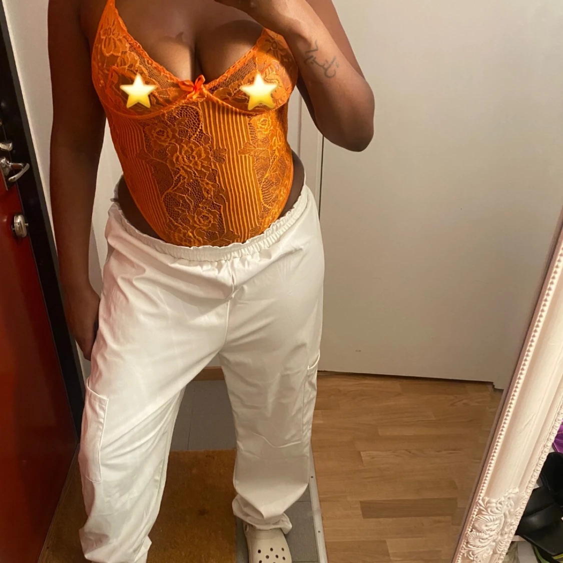 Orange bodysuit ASOS storlek S