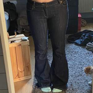 Low waist, bootcut jeans som jag inte använder längre. Slitna vid fötterna vilket syns på andra bilden