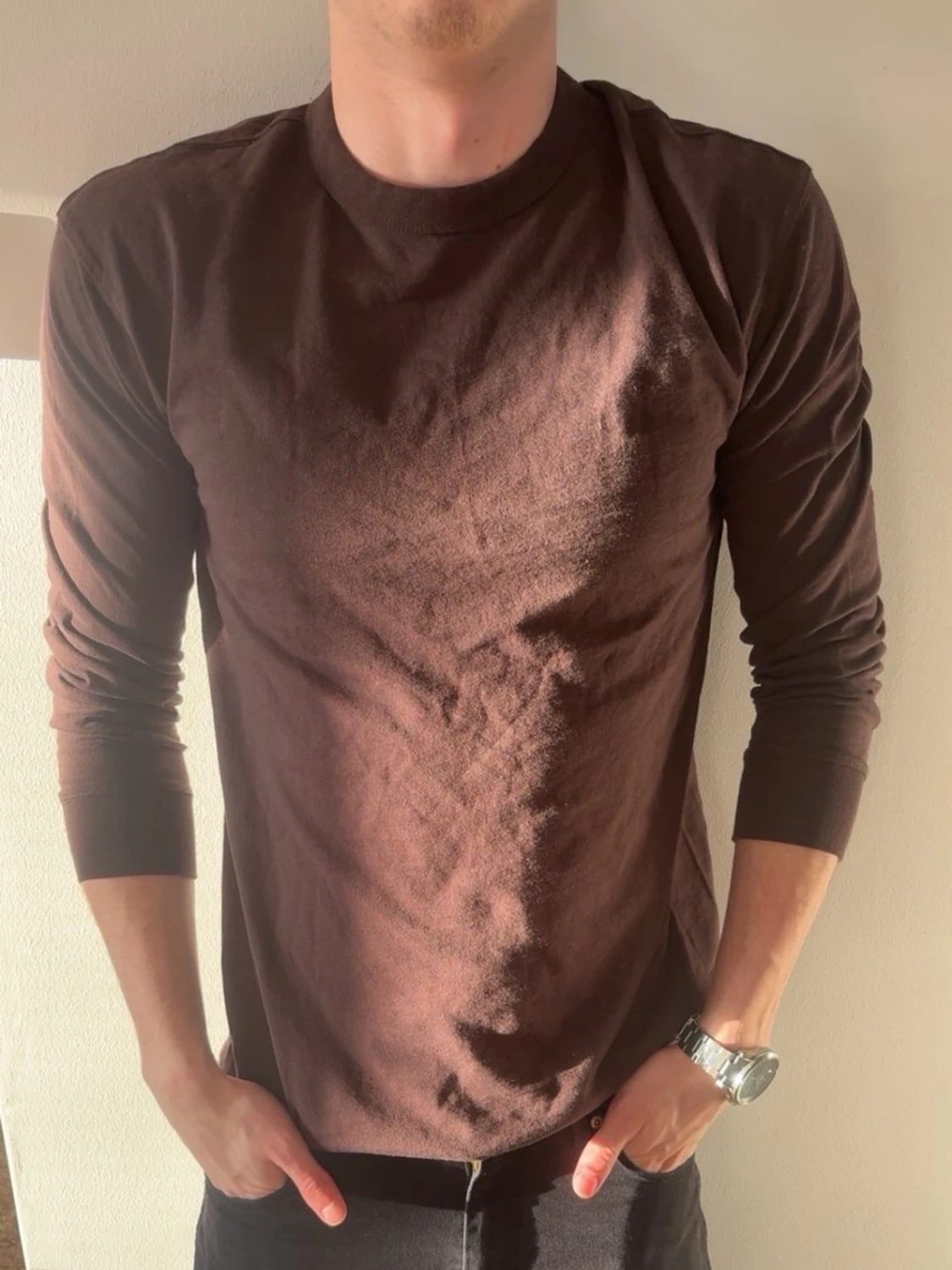 Brun långärmad tröja  - 1