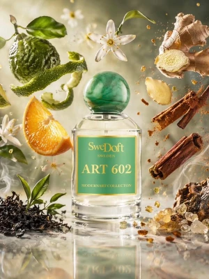 SweDoft ART 602 Eau de Parfum 100ml - SweDoft ART 602 är en exklusiv parfym i Modernart Collection. Flaskan är genomskinlig med grön och guldfärgad etikett och har en rund grön marmorerad kork. Doften har inslag av citrus, kryddor och örter. Perfekt för dig som gillar unika och fräscha dofter.Pris diskuteras ställ frågor hjärna har andra parfymmer som inte har lagt upp än helt ny från swedoft