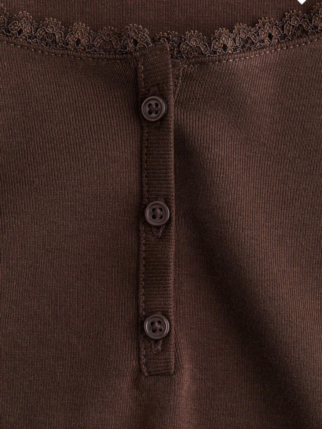 Brun långärmad topp med spets - 2