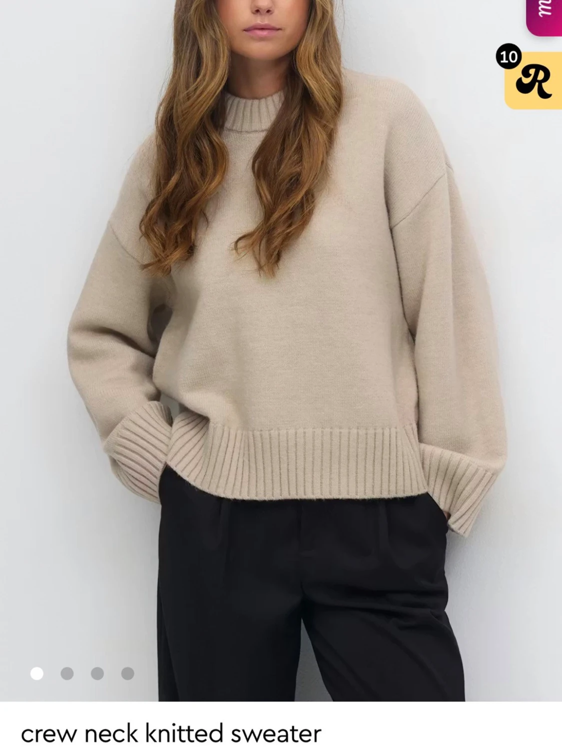 Crew neck knitted sweater - 1
