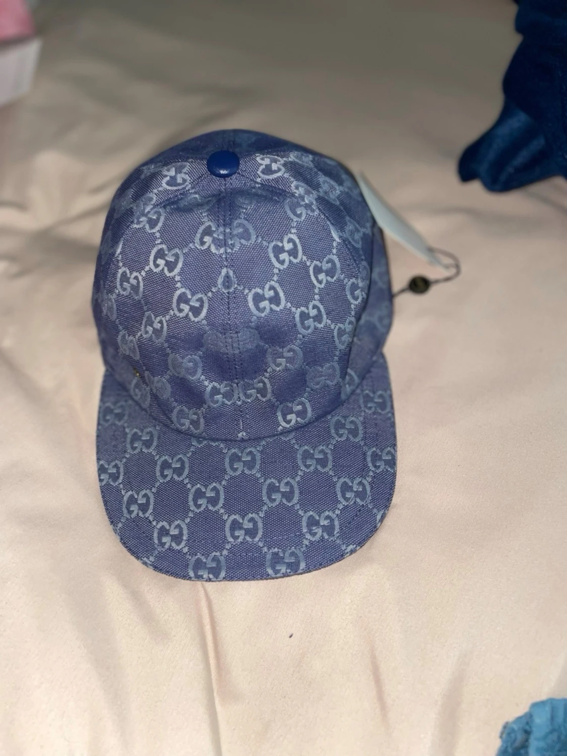 Blå Gucci keps med monogram