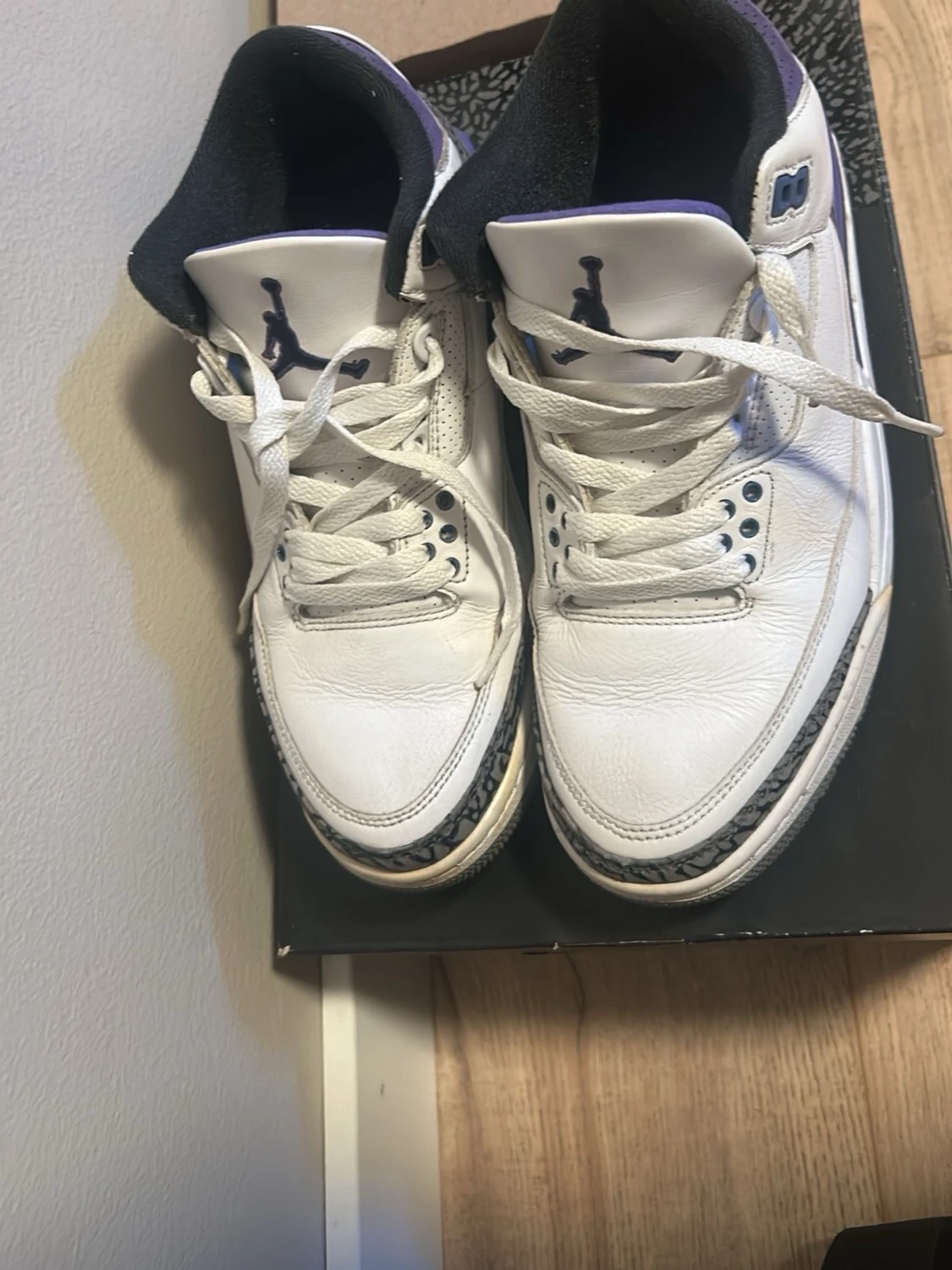 Air Jordan 3 Retro vit/lila - 1
