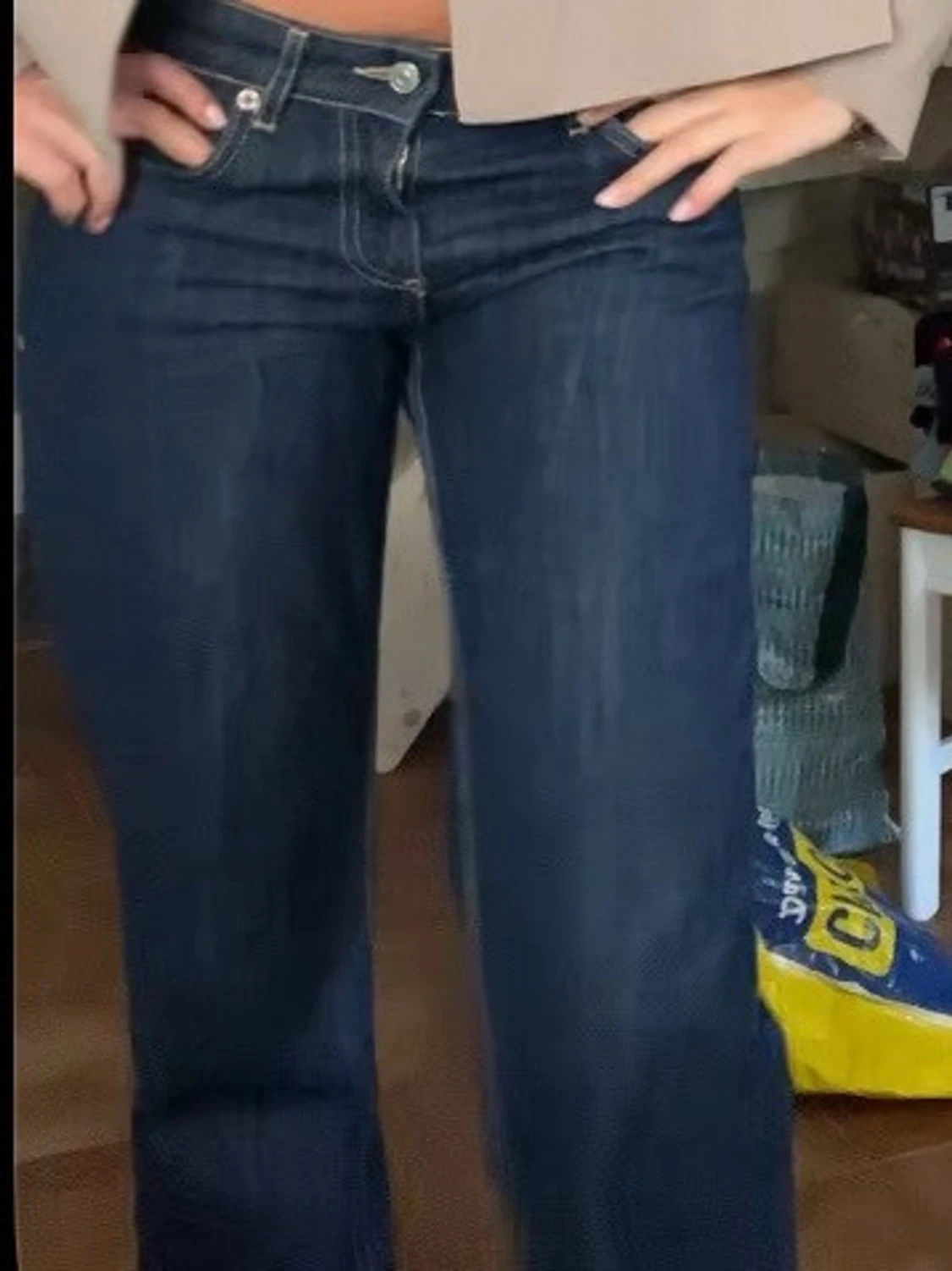 Lågmidjade vida jeans  - 1