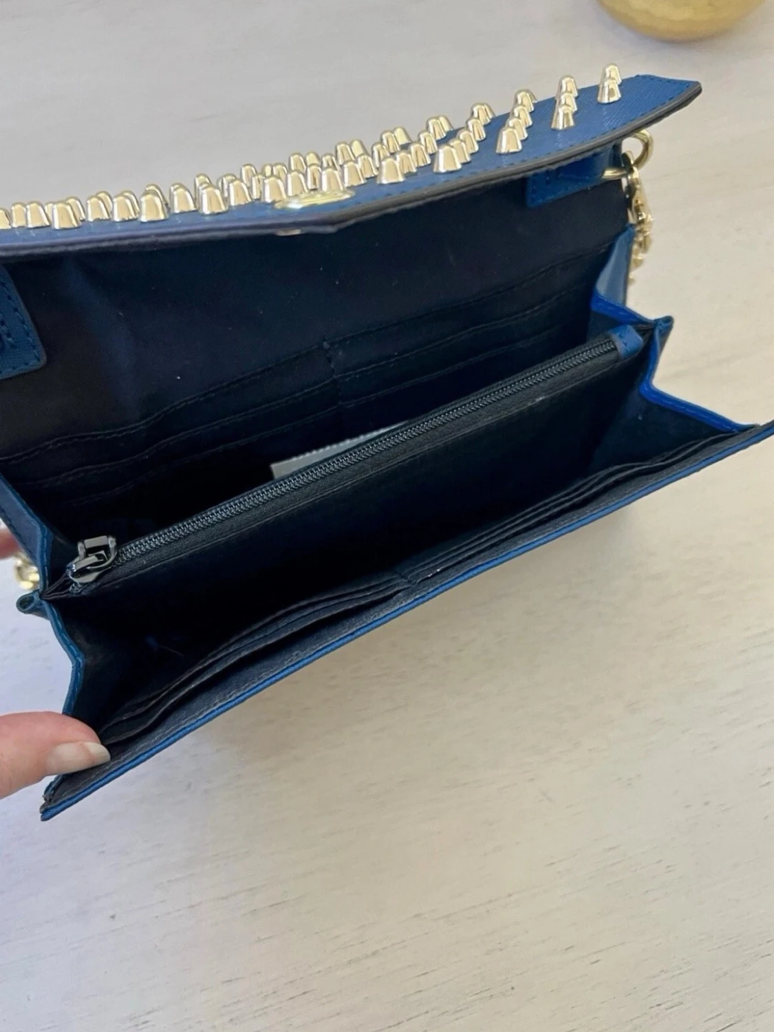 Blå axelväska med nitar Rebecca Minkoff - 4