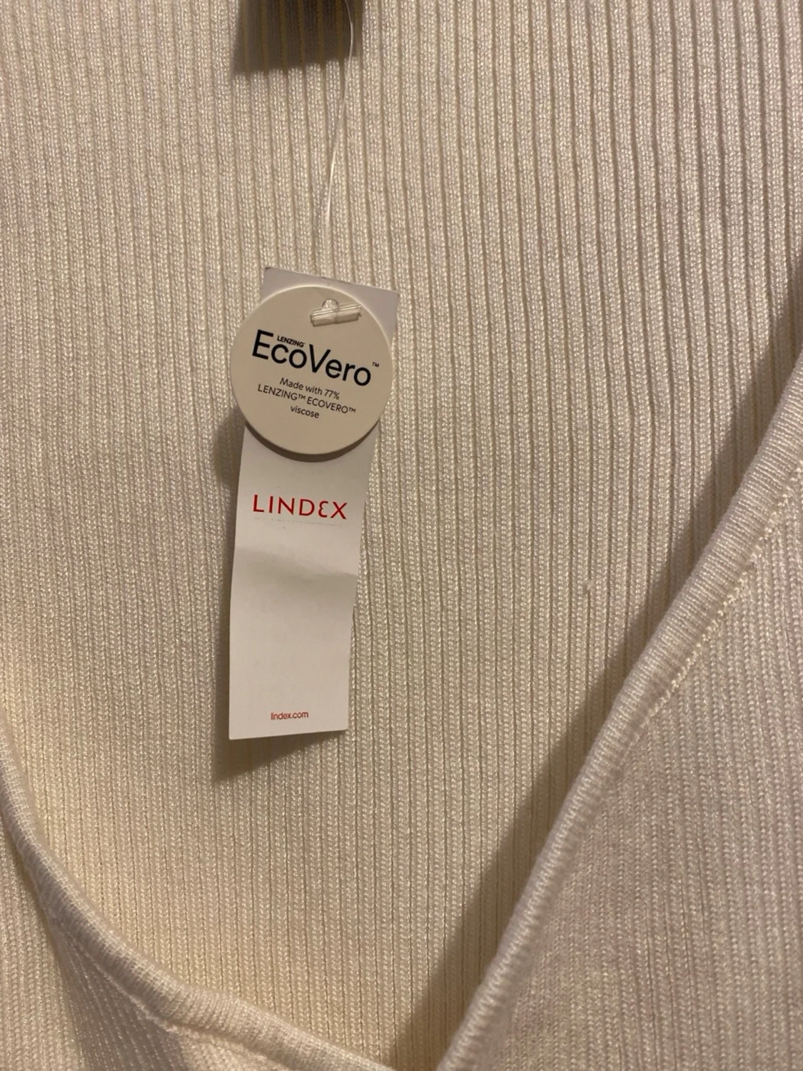 Vit ribbad topp från Lindex - 1