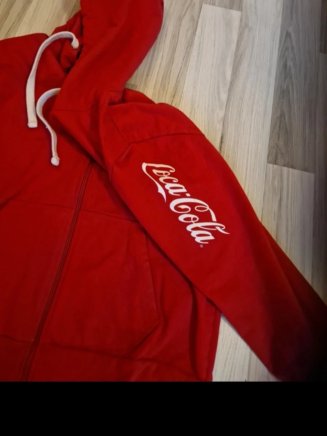 Röd Coca-Cola hoodie med dragkedja - 1