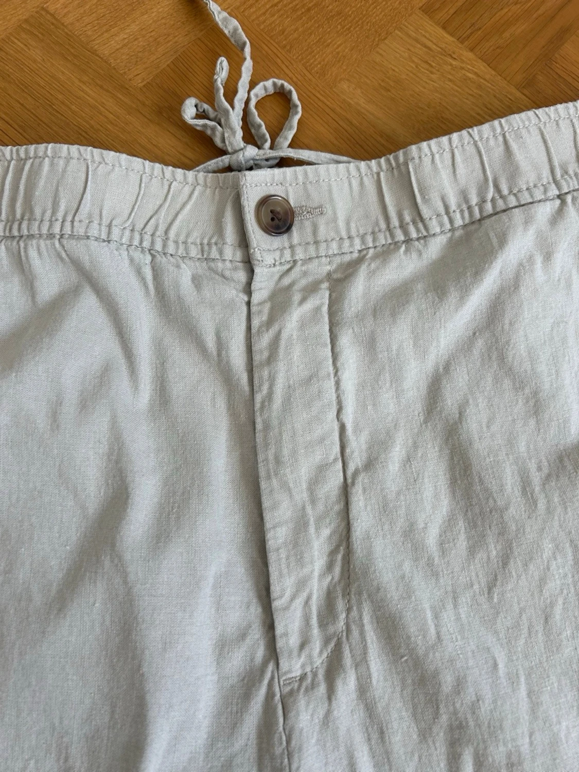 Ljusbeigea linnebyxor  - 3