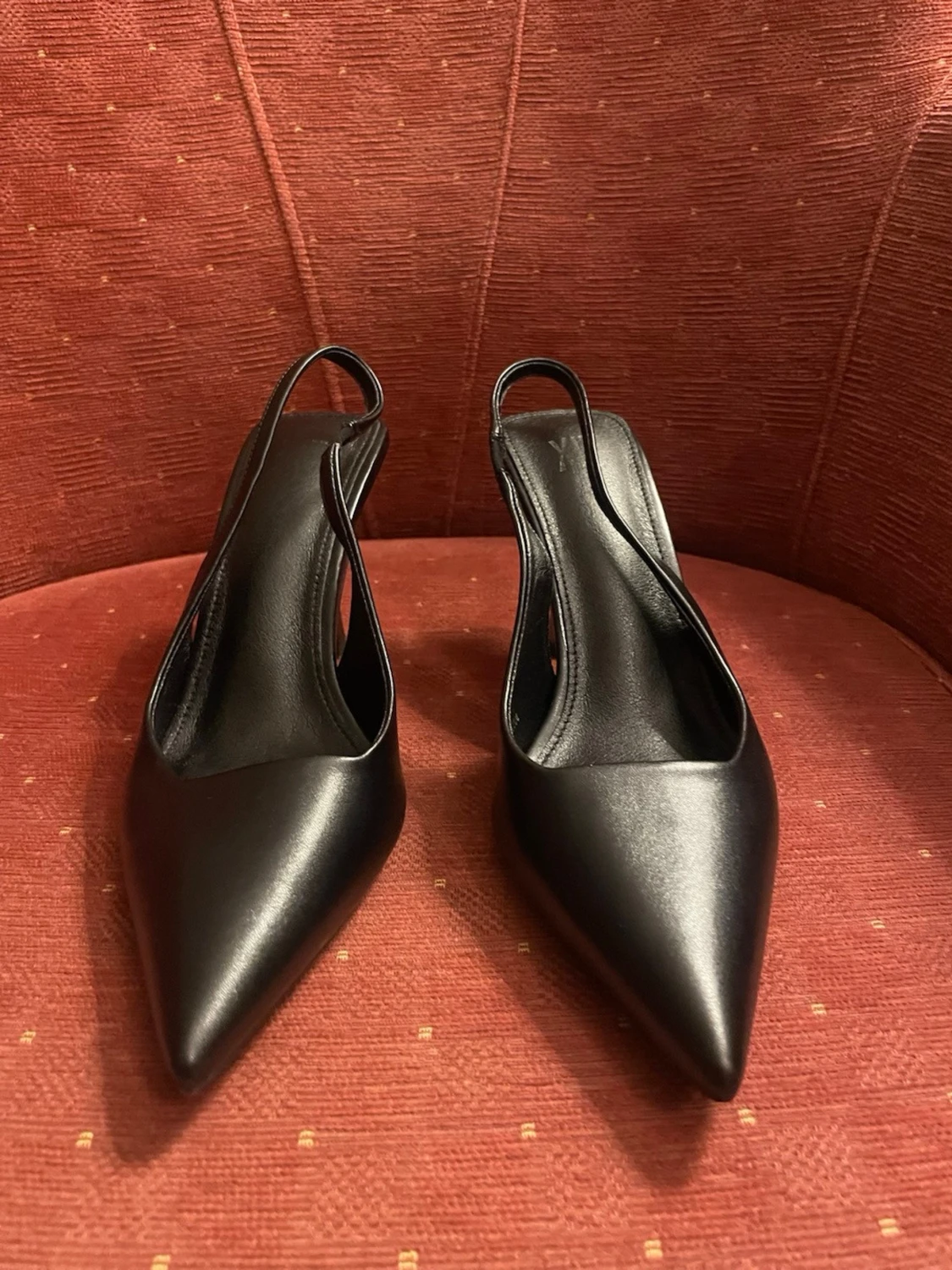 Svarta spetsiga slingback-pumps - 3