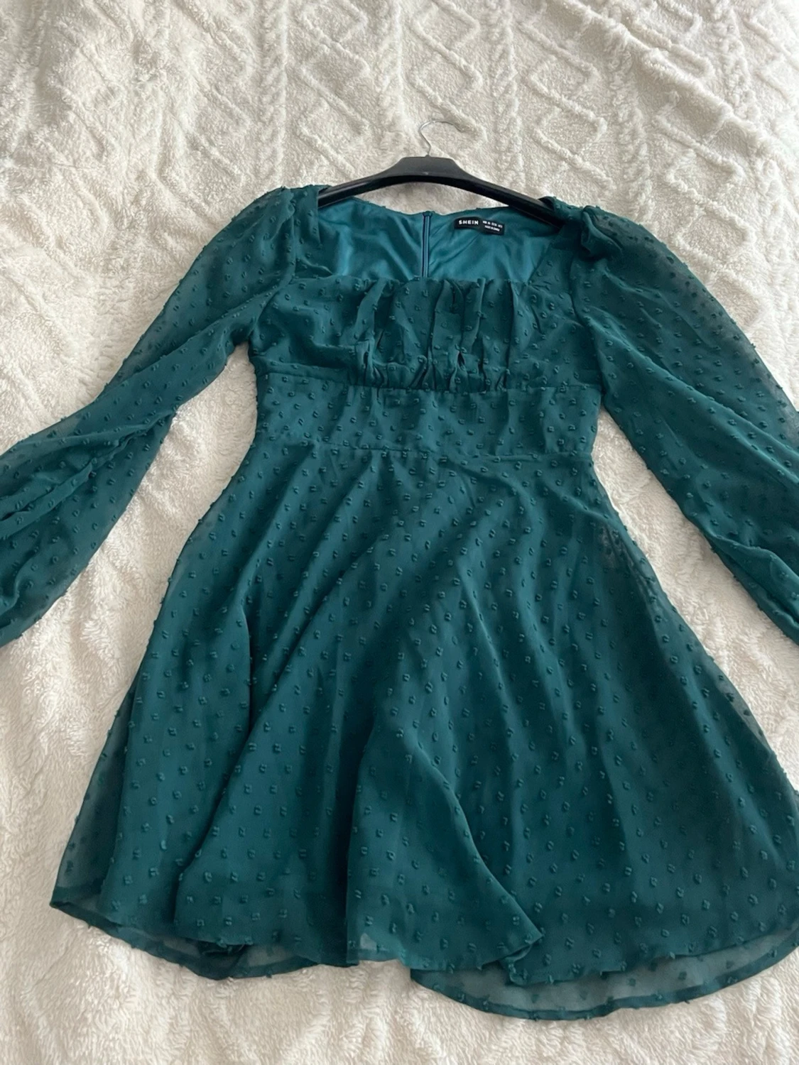 Mörkgrön kortklänning från Shein, XS