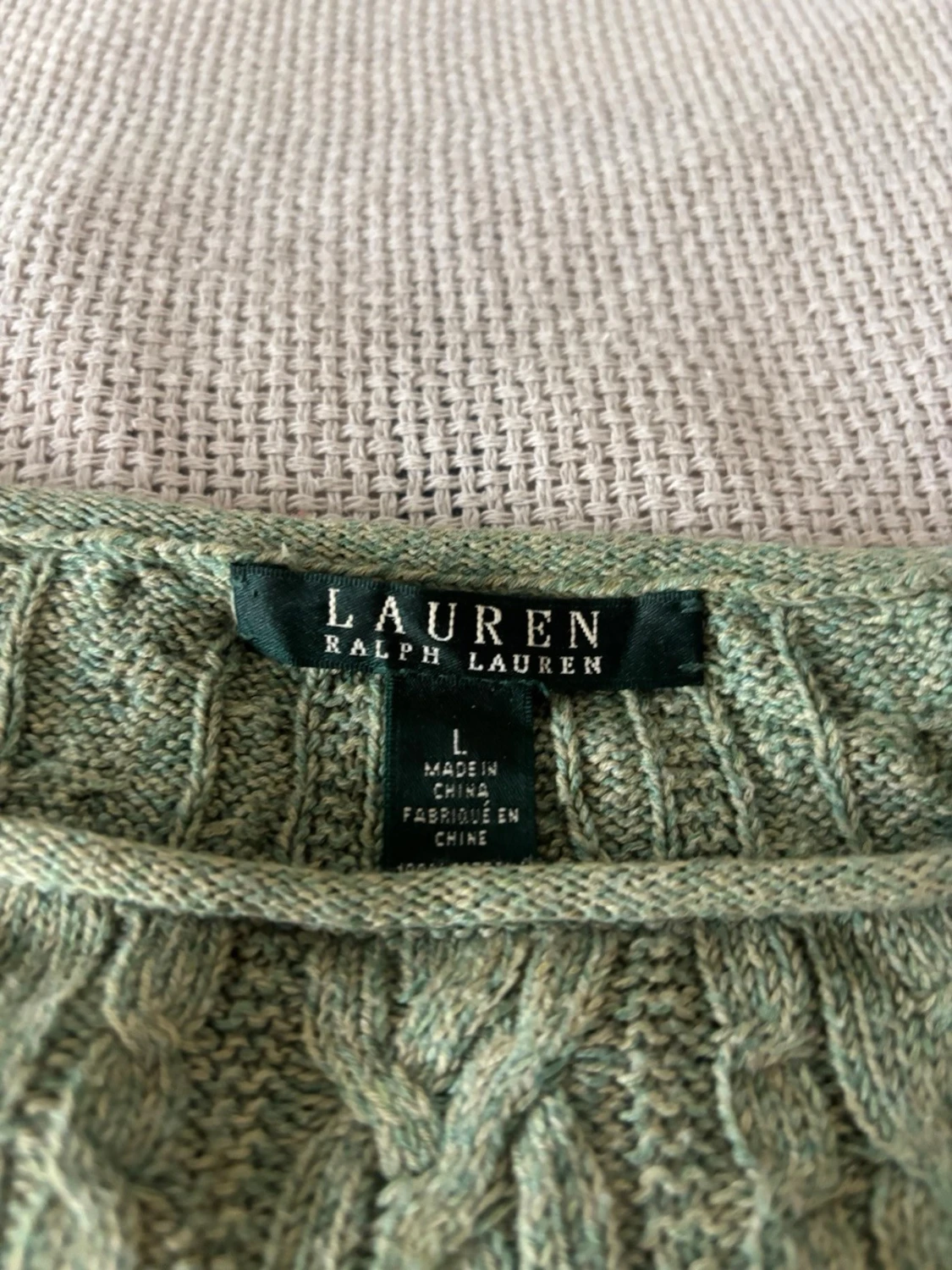 Grön kabelstickad tröja Lauren Ralph Lauren - 1