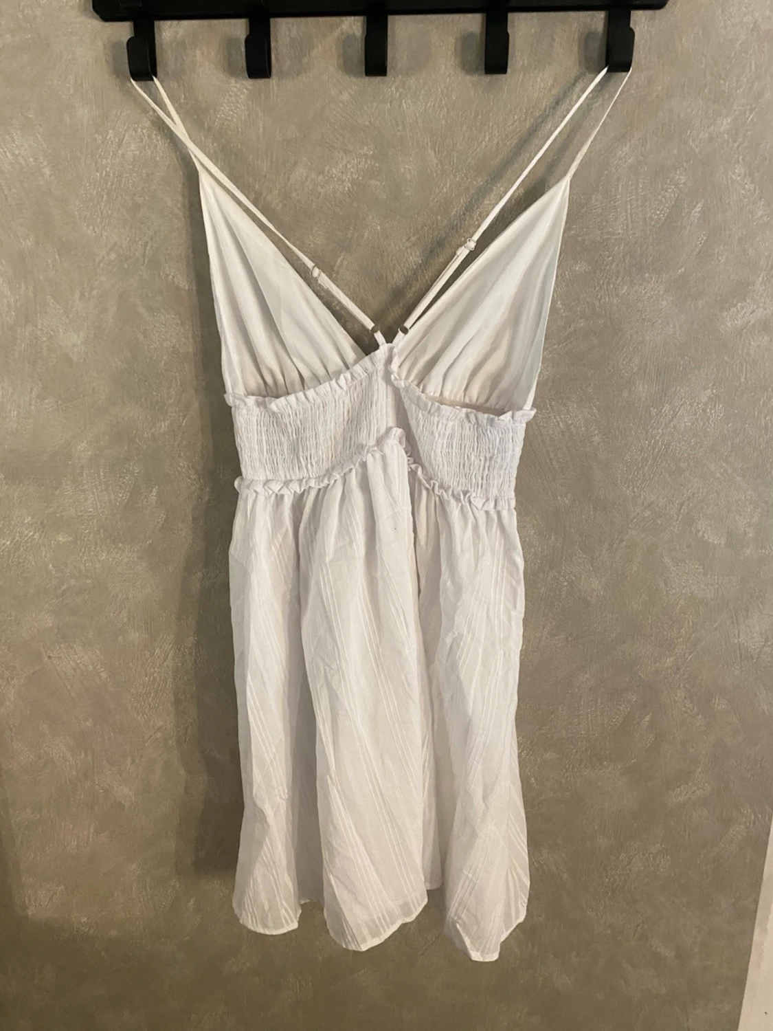 Vit somrig kort klänning med smock - 1