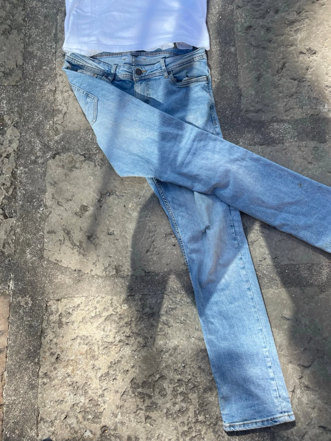 Ljusblå slim fit jeans - 1