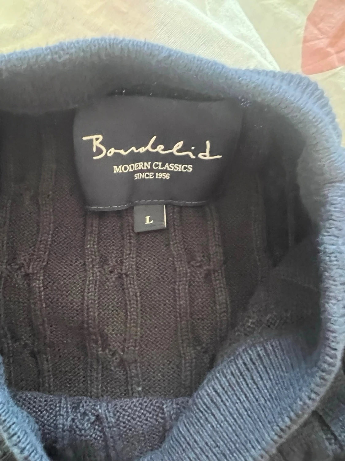 Mörkblå stickad tröja Bondelid - 2