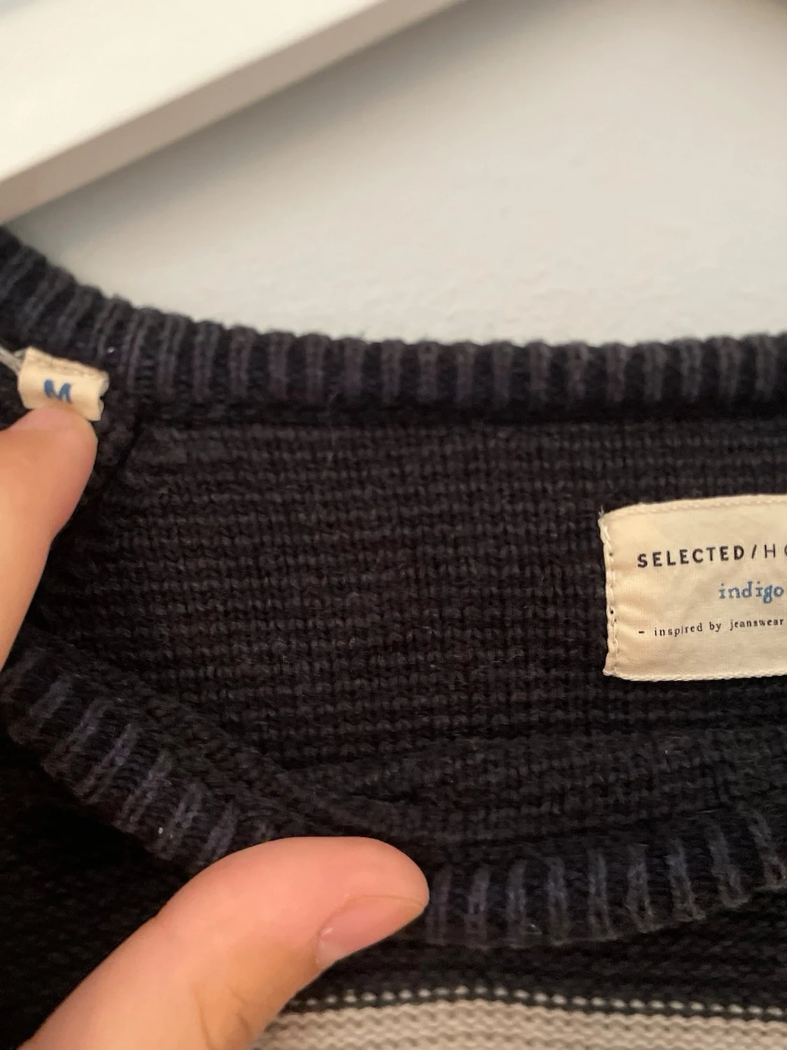 Randig stickad tröja från Selected Homme