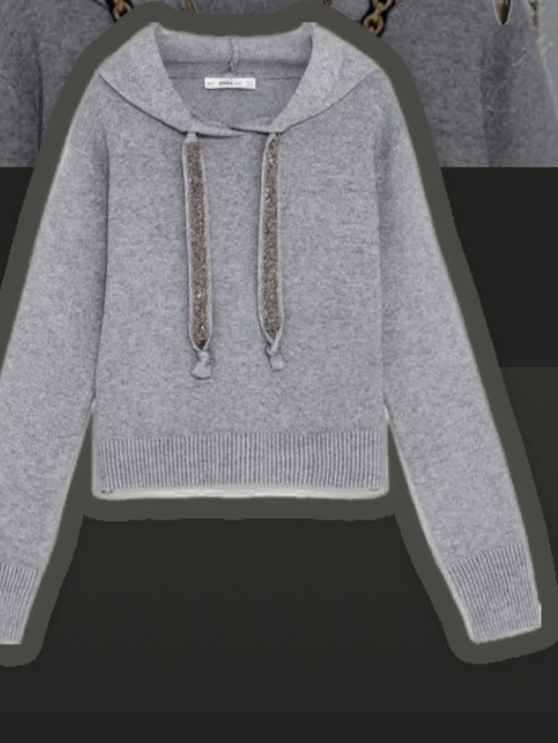 Grå hoodie med glitterband Zara - 1