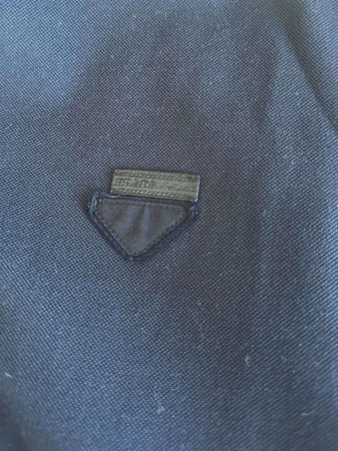 Mörkblå pikétröja med krage Prada slim fit  - 1
