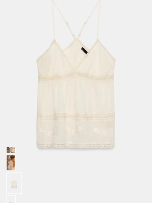 Vit spetsdetaljerad linnetopp - Super söt topp från Zara som jag säljer då den inte längre kommer till användning💕🤗