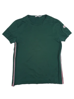 Moncler Green Tricolor T-Shirt - •The T-Shirt  has been gently used and is in very good condition • Size: L •Color: Green •Retail price: 3800Sek •Pit to Pit: 50cm Length: 67cm