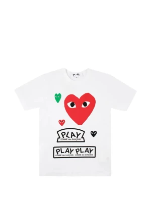 Vit Comme des Garçons Play t-shirt - Säljer denna tröja då den inte kommer till användning längre. Har du några frågor är det bara att skriva.😊 skickar samma dag/dagen efter du köpt