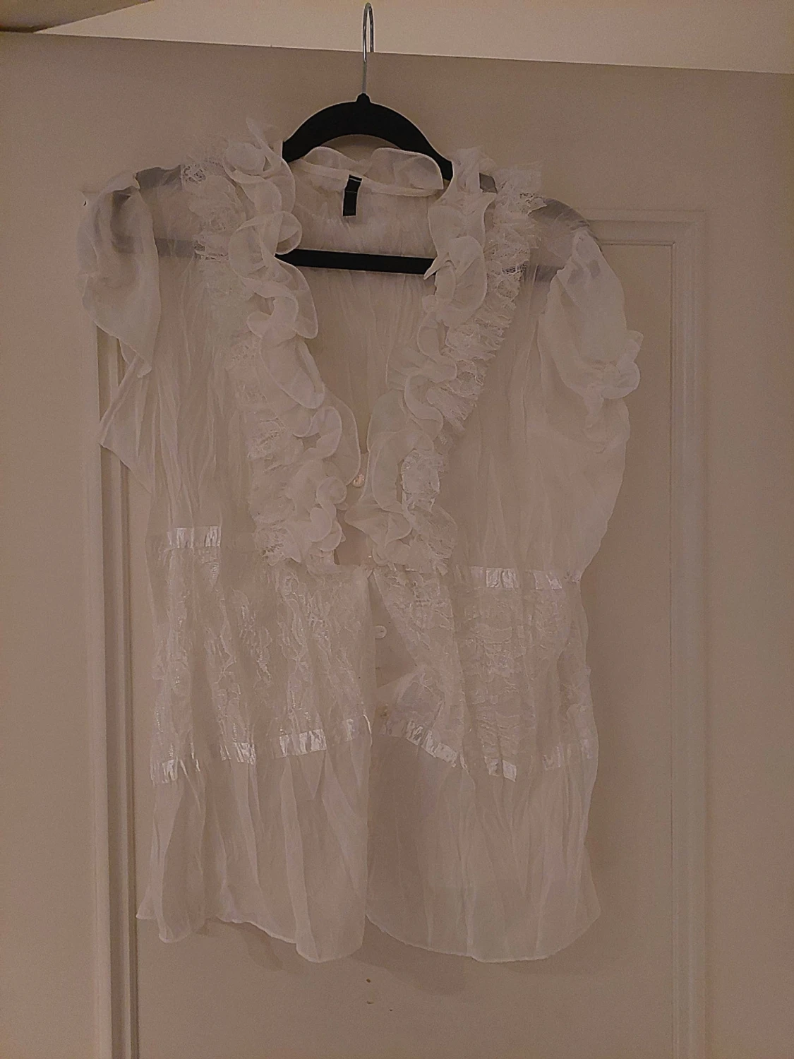 Vit volangblus från H&M