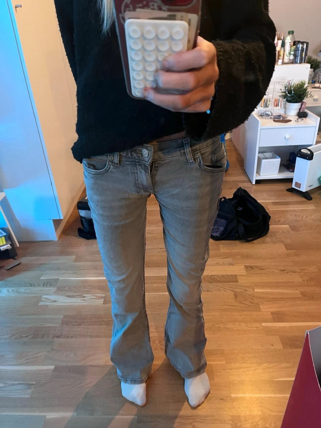Grå bootcut jeans - 2