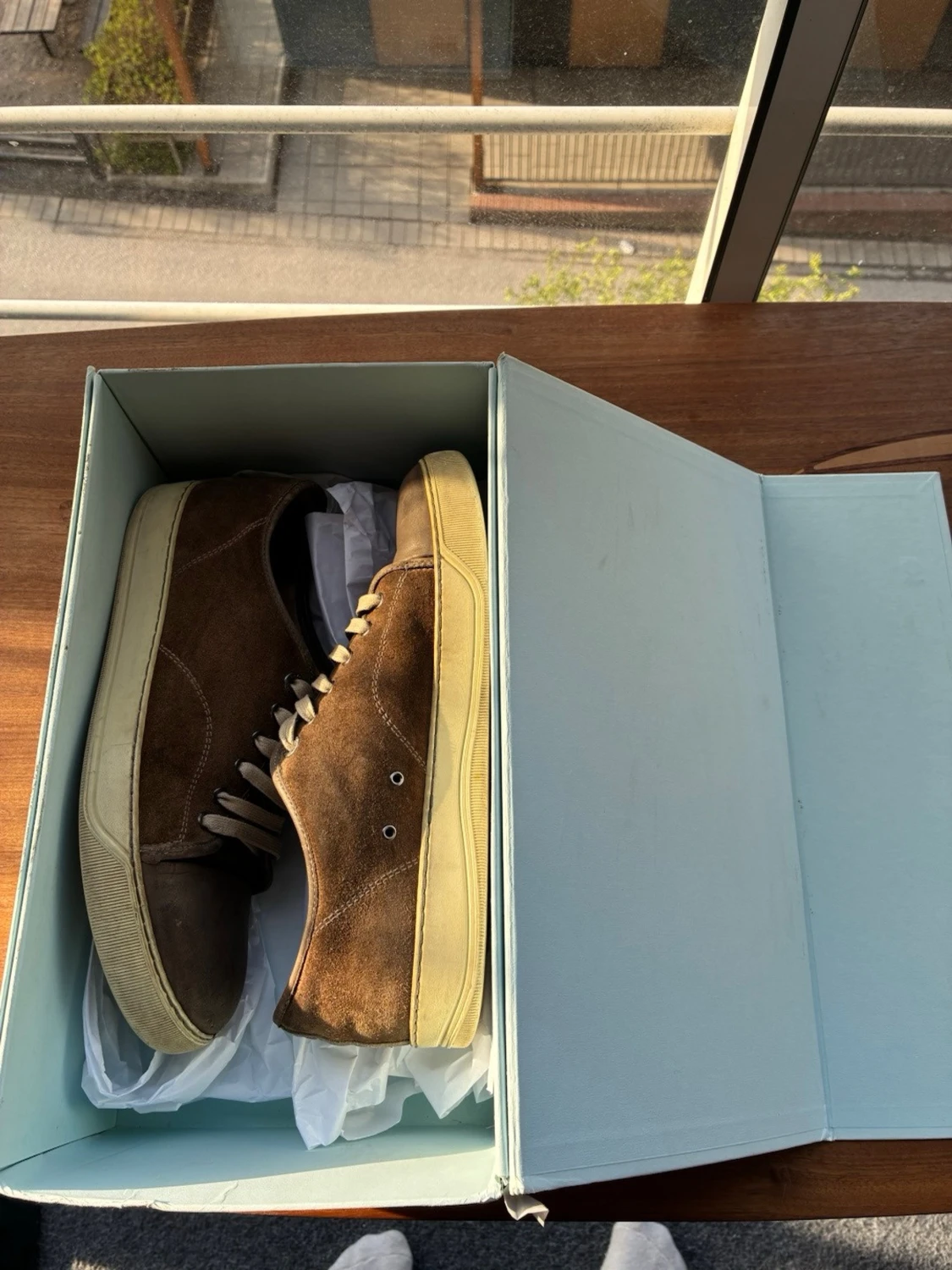 Lanvin DBB1 Suede & Nappa Cap-Toe Sneakers - 4