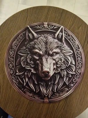 Skylt varg aluminium - Skylt aluminium. 20× 20 cm.