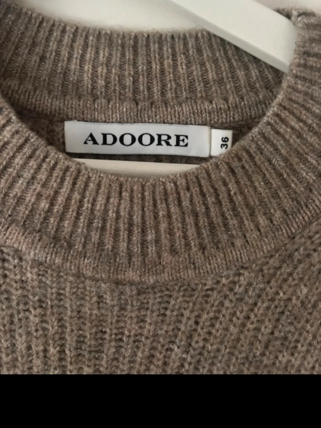 Beige stickad långklänning Adoore - 1