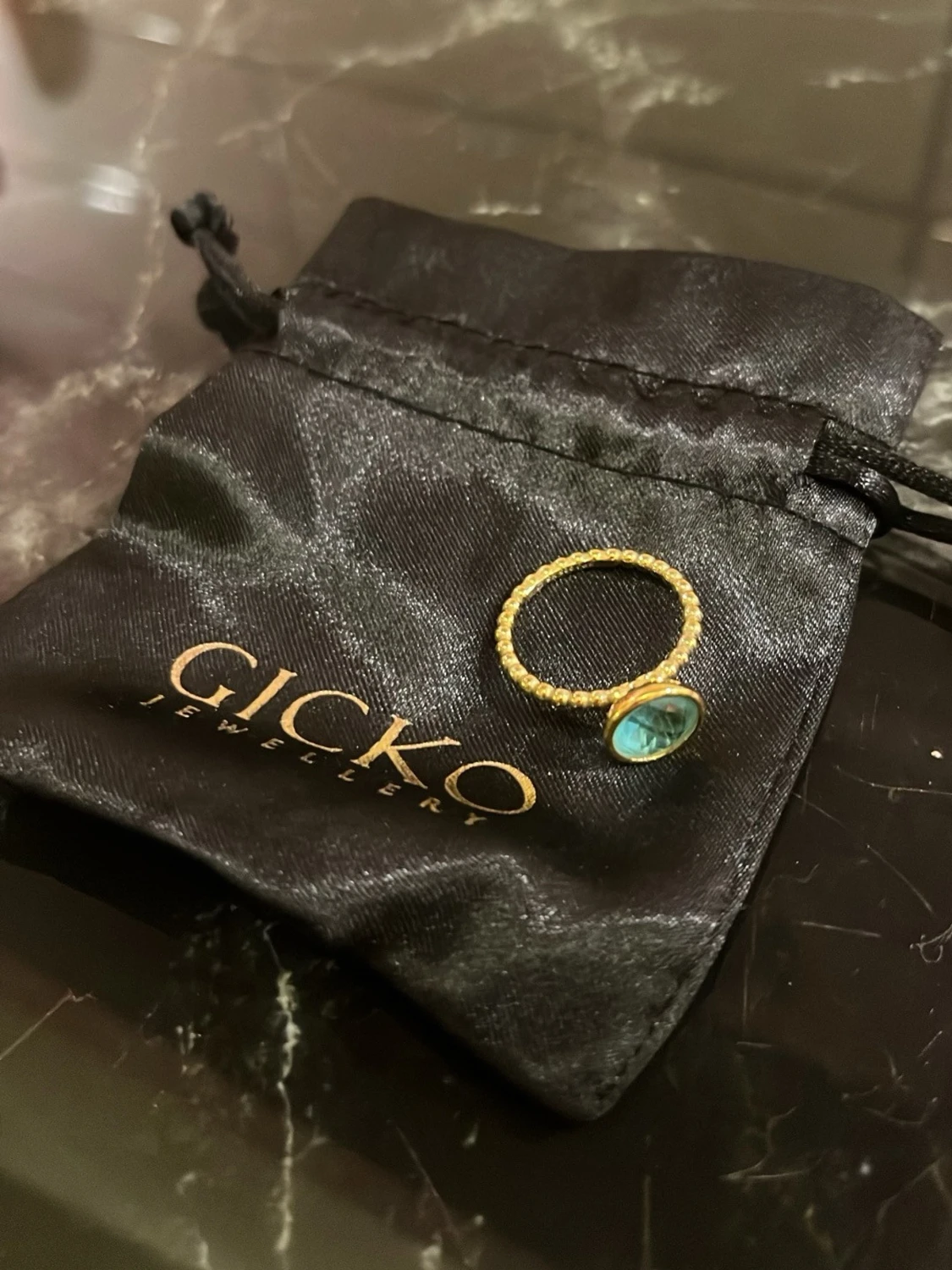 Guldpläterad ring med Topaz sten - 3