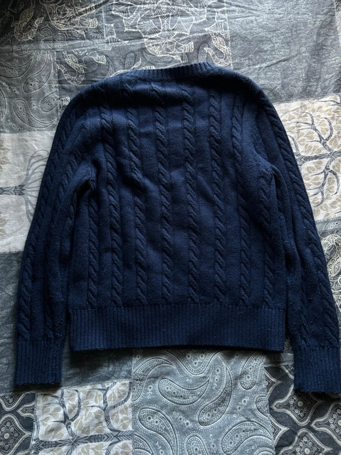 Mörkblå kabelstickad tröja Polo Ralph Lauren - 2