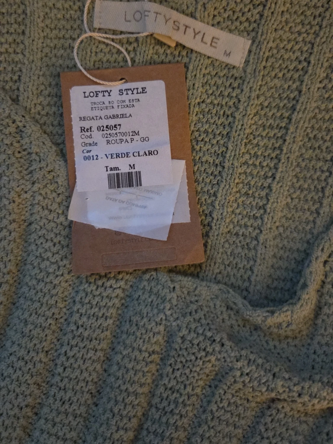 Ljusgrönt stickat linne - 1