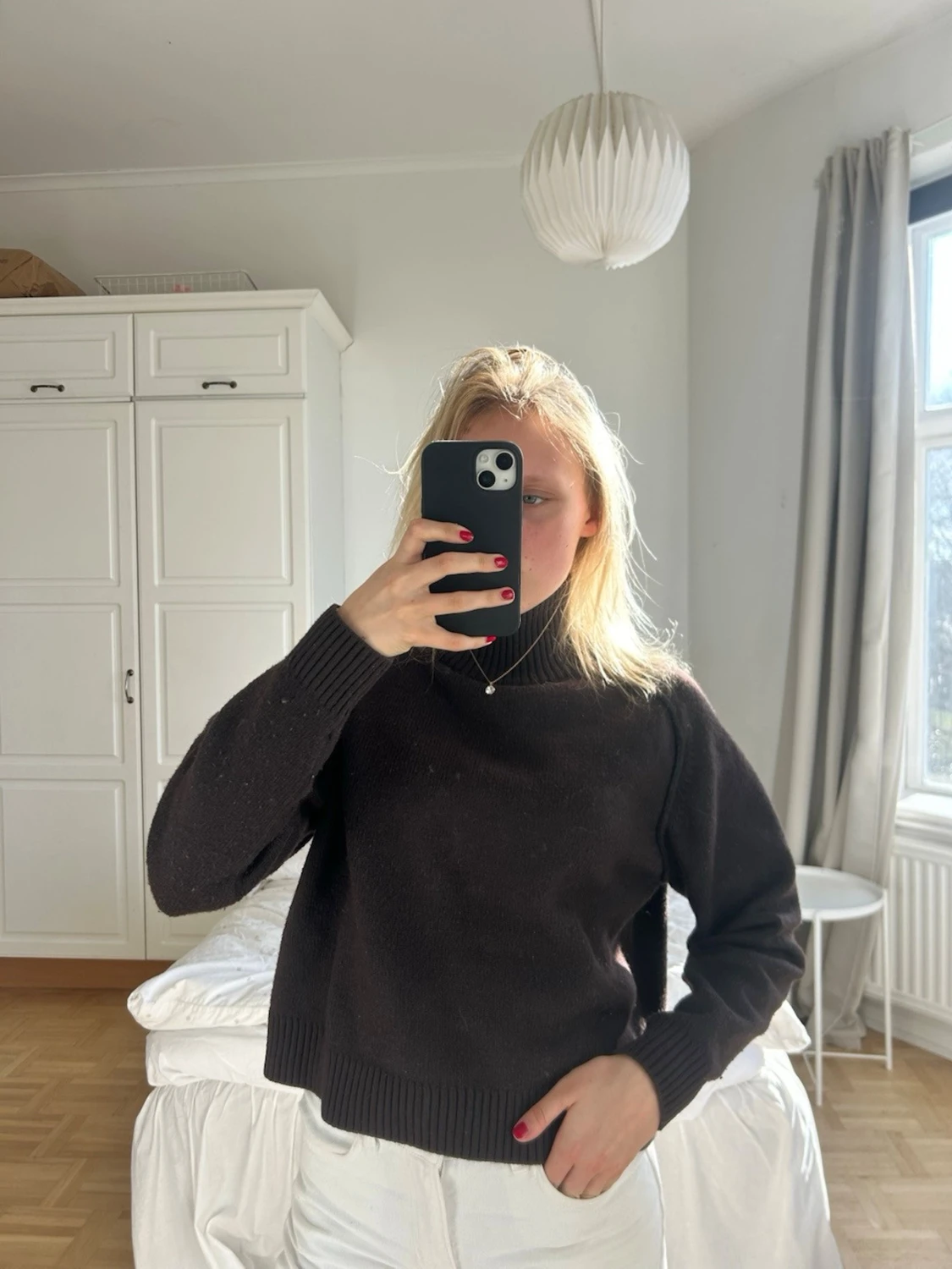 Mörkbrun stickad polotröja💖💖🤌🏼 - 6