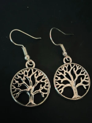 By prisförslag- 1 par Silverfärgade örhängen med trädmotiv - Snygga silverfärgade örhängen med rund form och detaljerat trädmotiv. Örhängena har krokfästen och är tillverkade i metall. Perfekt för dig som gillar naturinspirerade accessoarer och vill ha något unikt till din stil.