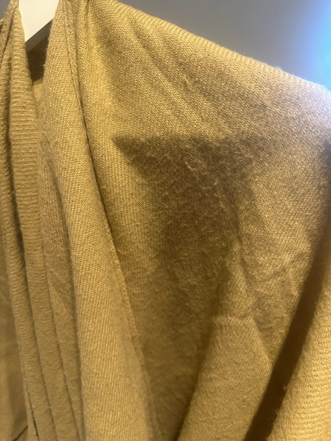 Beige poncho med fransar - 3