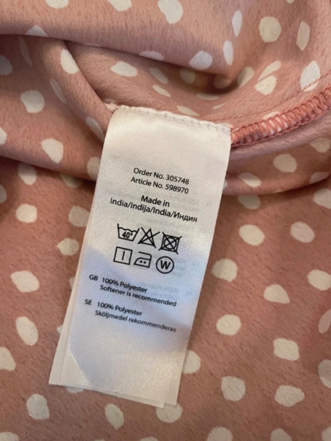 Rosa prickig omlottklänning Bubbleroom - 4