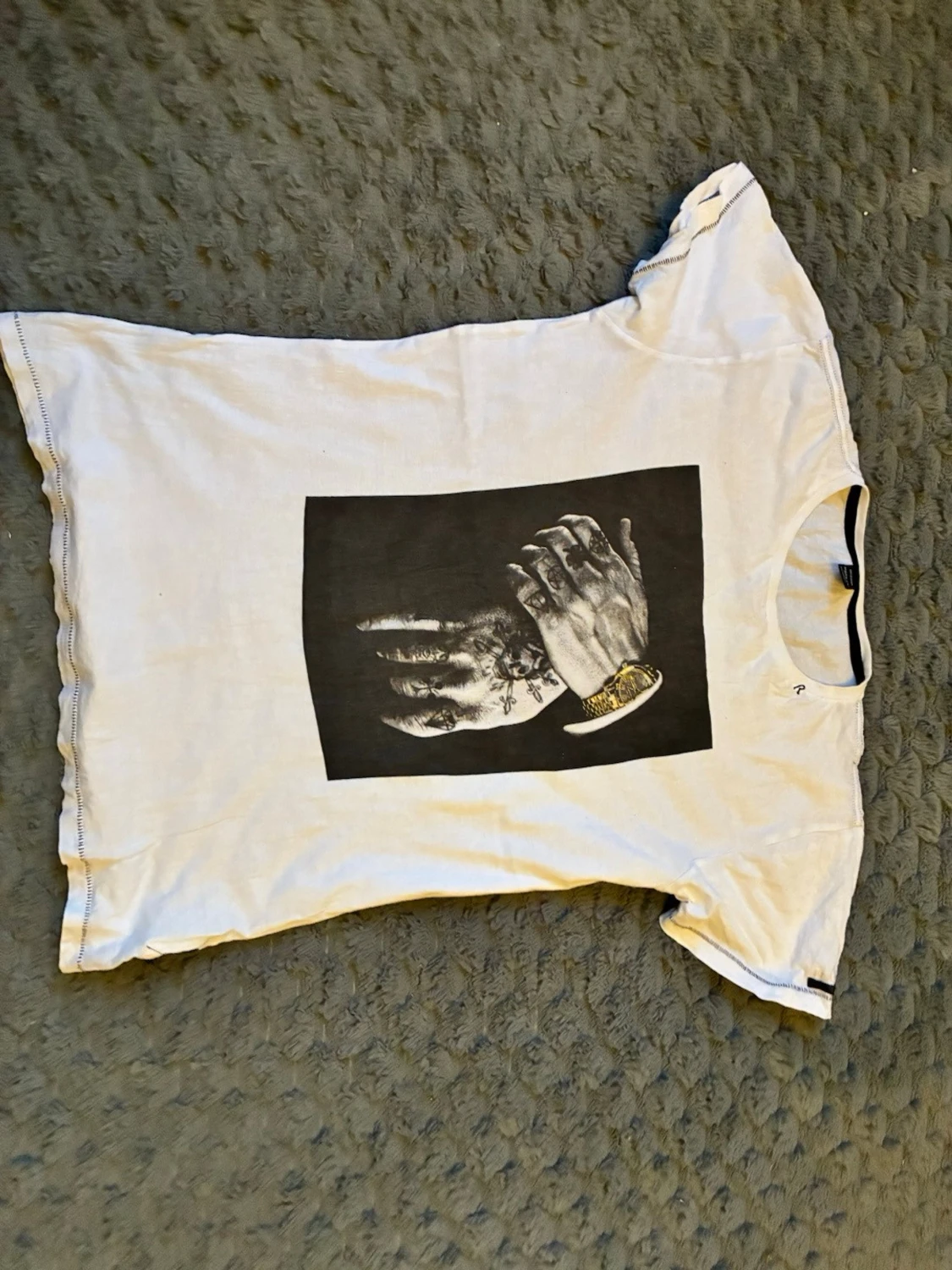 Vit t-shirt med tryck från Replay