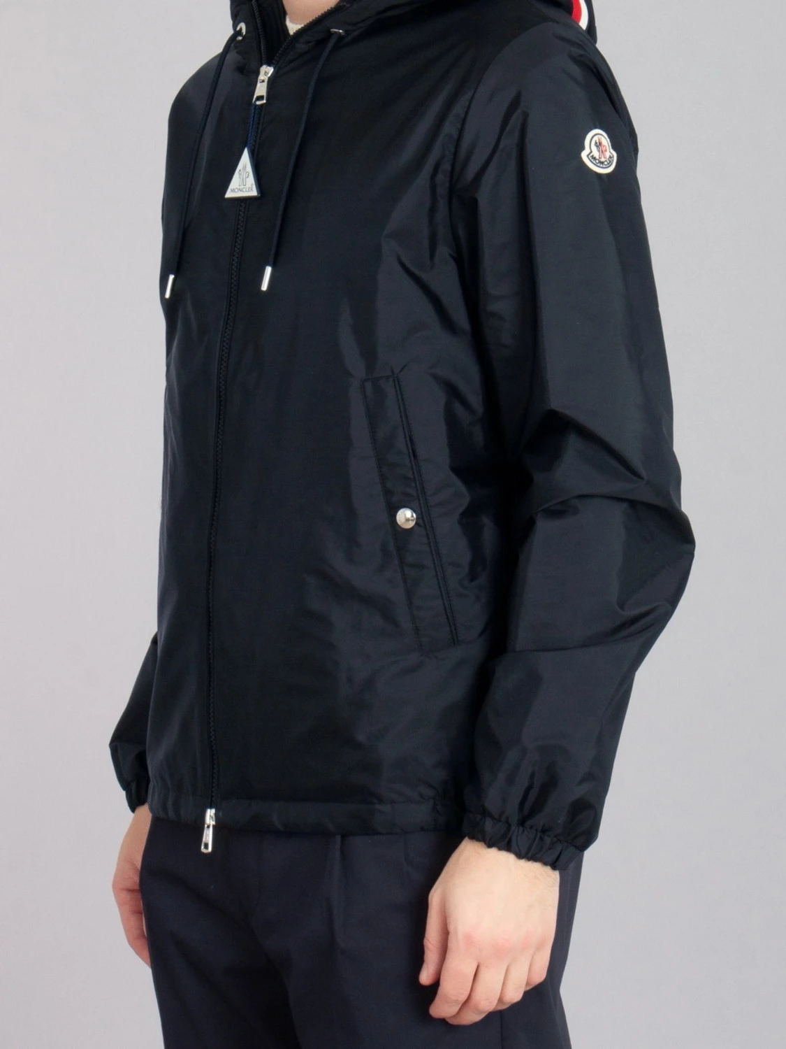 Svart Moncler vindjacka med huva - 3