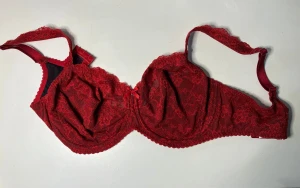 Röd spets-bh  med bygel  - Röd bh Rosa Faia Bobette. Nypris 979 kr. Tvättad, provad, men inte använd. 